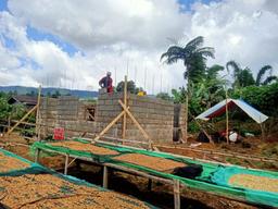 Coffee drying beds at the facility site
